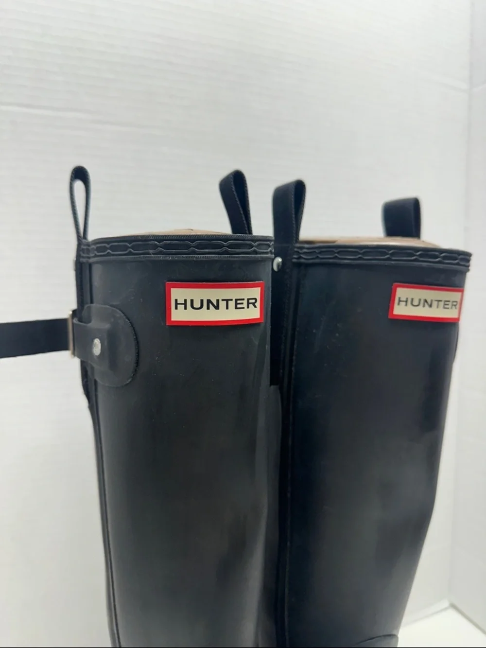 Hunter Rain Boots Boot Tall Pull On Tab Waterproof Matte Black Women's Size 6